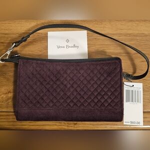 Vera Bradley Quilted Wristlet in Deep Purple/Burgundy NWT
